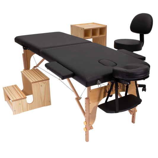 Kit Estética Audrey: Maca Pro, Carrinho, Escada e Mocho